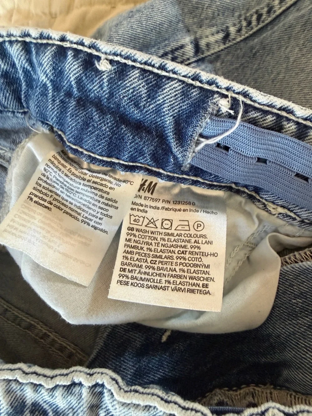 Girls H&M wide leg Light Blue Washed Cargo Jeans - Picture 5 of 10